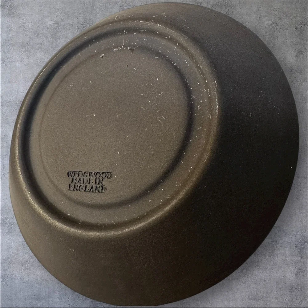 2 WEDGWOOD BASALT BLACK Bond Shape Demitasse‎ Espresso Cup & Saucer Set England